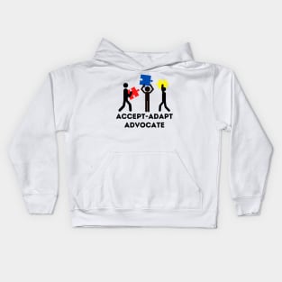 Accept Adapt Advocate - Autism Awareness Kids Hoodie